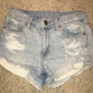 Light washed, distressed shorts